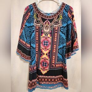 Flying Tomato Women's Colorful Bohemian Mini Dress